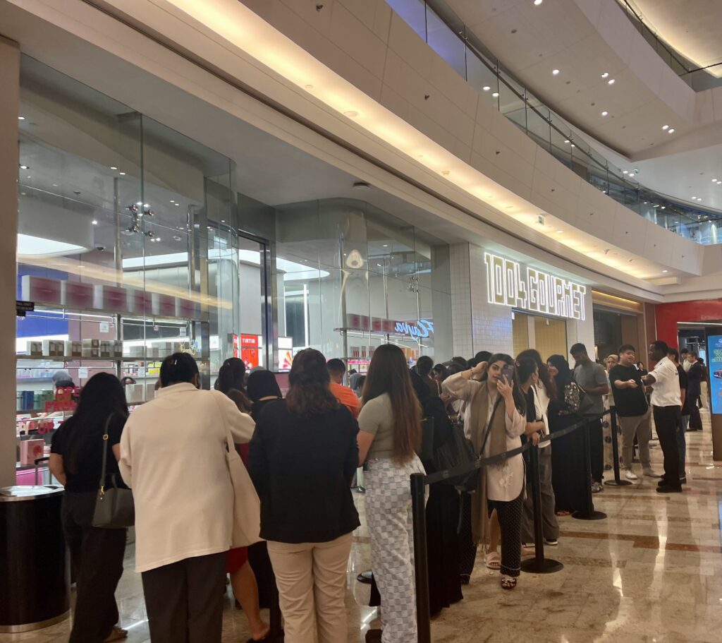 Guests lining up hours before the grand opening at 1004 Gourmet. (ANJ)