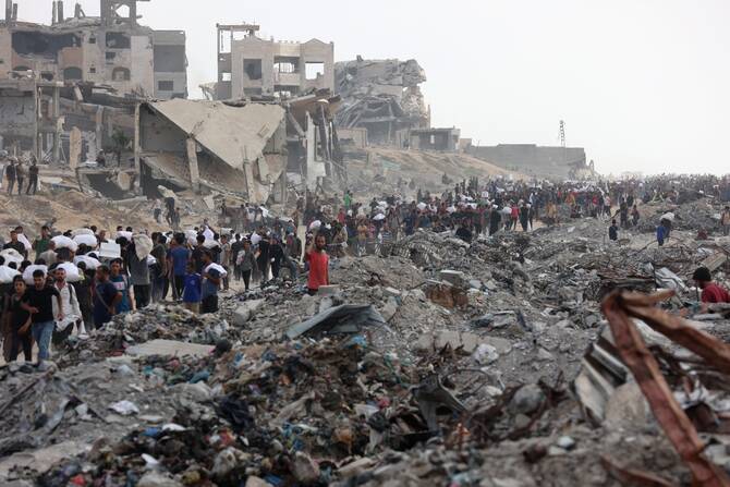 The official death toll in Gaza hovers at about 56,000, but academic evaluations show the figure could be far higher (File/AFP)
