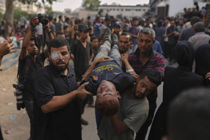 “Twenty people were killed and dozens injured around midnight last night in a truck carrying aid overturned... while hundreds of civilians were waiting for aid,” the agency’s spokesperson Mahmud Bassal told AFP. (AP)