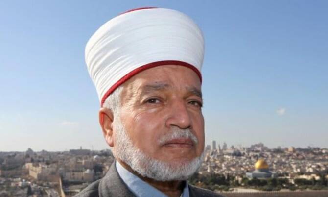 Sheikh Mohammed Hussein, the grand mufti of Jerusalem and the Palestinian Territories. (Wafa)