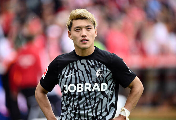 SC Freiburg’s Ritsu Doan looks dejected after their Bundesliga match against FC Union Berlin at — Stadion An der Alten Forsterei, Berlin, on May 18, 2024. (Reuters/File)
