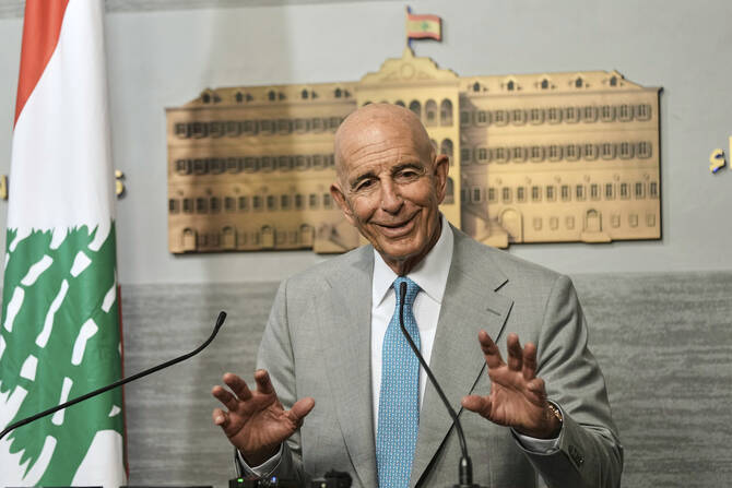 US envoy Tom Barrack said on Thursday Lebanon's government had taken a