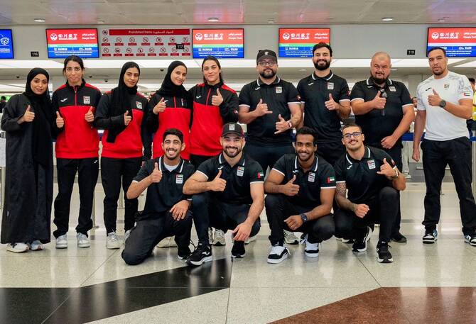 Emirati jiu-jitsu athletes on Thursday landed in China for the World Games Chengdu 2025. (UAEJJF)