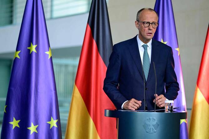 Chancellor Friedrich Merz says the German government remains deeply concerned about the suffering of civilians in Gaza. (AFP)