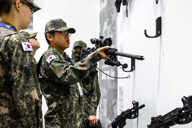 South Korea’s military has steadily declined since the early 2000s when it had about 690,000 soldiers. (AFP)