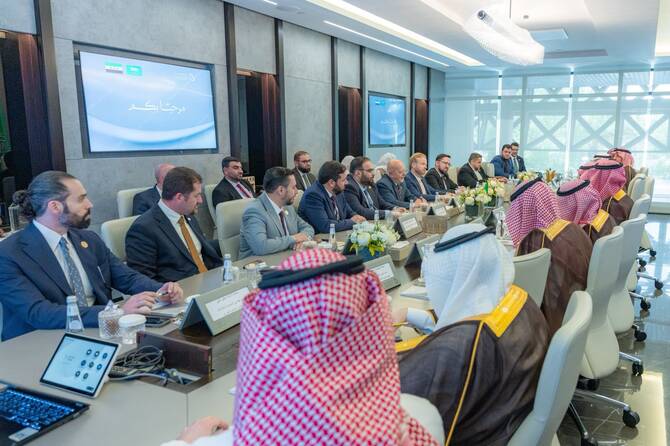 Saudi Minister of Industry and Mineral Resources Bandar Alkhorayef met with Syrian Minister of Economy and Industry Mohammed Nidal Al-Shaar in Riyadh. X/Saudi Ministry of Industry and Mineral Resources