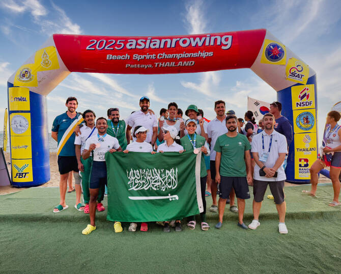Saudi Arabia’s rowing team returned from the 2025 Asian Coastal (Beach Sprint) Rowing Championships with a haul of four medals, marking one of the Kingdom’s strongest international performances to date. (Supplied)