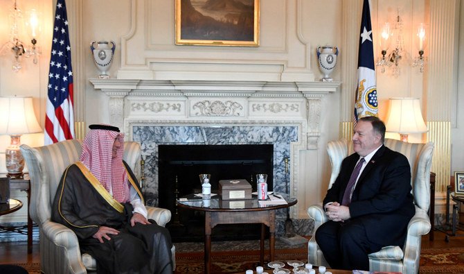 サウジアラビアのアーディル・アル＝ジュベイル外務担当国務大臣、ワシントンでマイク・ポンペオ米国国務長官を訪問。（提供済み）
