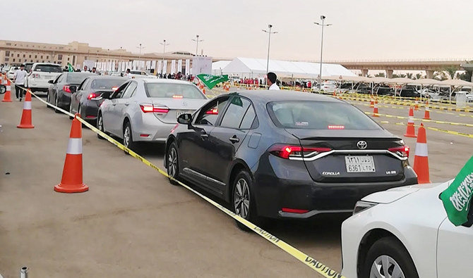 女性車両集団のサウジアラビア人参加者。（AN写真、アラア・タッシュ撮影）