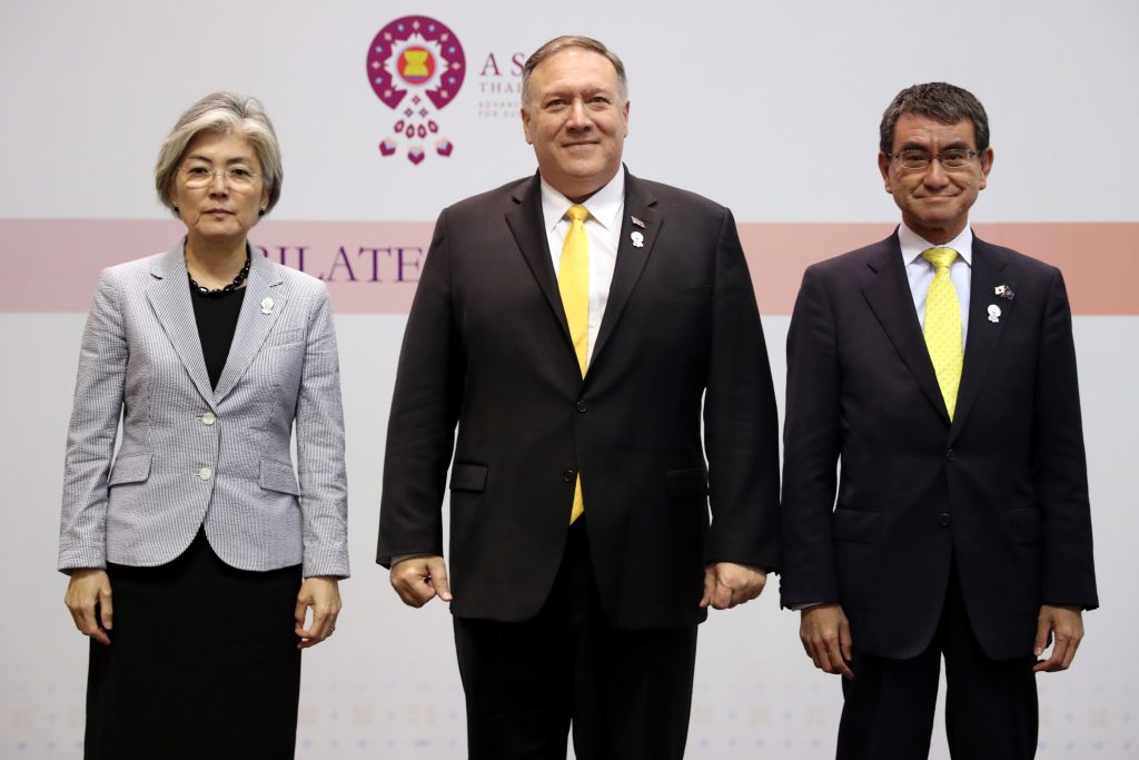 日米韓3カ国外相会談が実現すれば、8月にバンコクで行われて以来。(AFP)