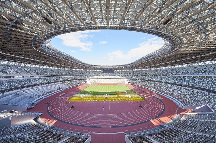 2019年11月13日に撮影された、2020年東京オリンピックのための新しい14億ドルのメイン会場（AFP/提供）