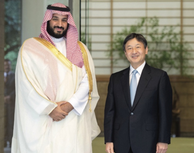 2016年、ムハンマド・ビン・サルマーン王子が日本を訪問。出典King Abdulaziz Foundation for Research and Archives (Darah)