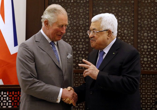 チャールズ皇太子は、マハムード・アッバース大統領とも面会した。大統領はパレスチナの人々に対する英国の支援に感謝を述べた。（ロイター通信）