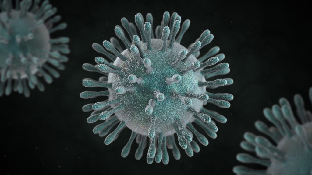 コロナウイルスの立体像（Shutterstock）