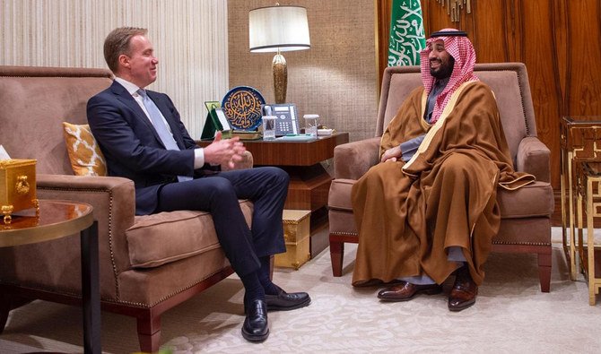 サウジアラビアのムハンマド・ビン・サルマン皇太子が、水曜日、リヤドでボルゲ・ブレンデ氏を迎える。(SPA)