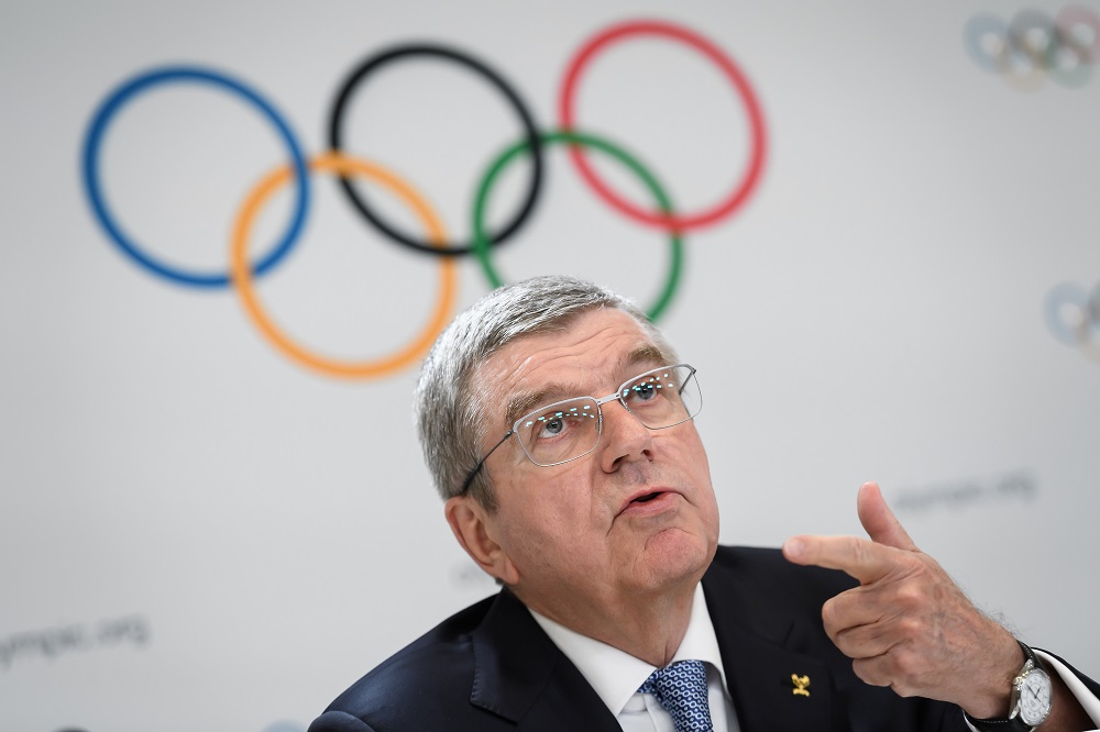 IOCは「7月24日から始まる東京オリンピック大会の成功に全力を尽くしている」とトーマス・バッハIOC会長は木曜日に報道陣に電話で語った。（AFP通信/ファイル）