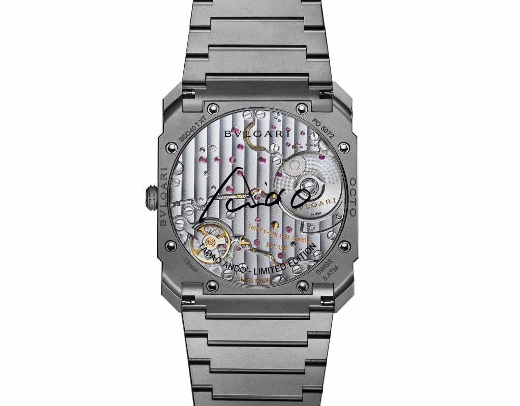  安藤氏はこの腕時計の新デザインにあたり、コンクリートなどの建築材料を発想の源とした。（ブルガリのウェブサイトより）