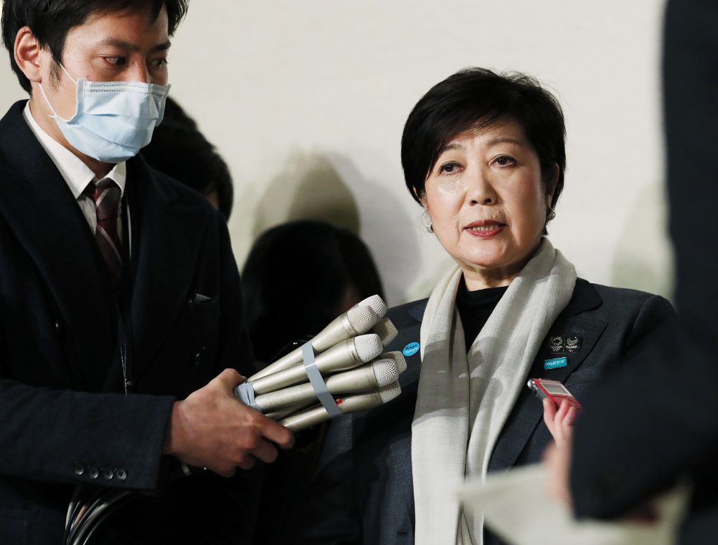 ３月２４日に同意された、東京２０２０大会の延期について知事のコメン (AFP)