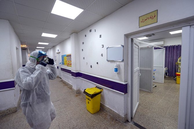 2020年2月24日に撮影された、イラク中部の巡礼地ナジャフにある病院の隔離病棟区域の外観。ここでは、イラクで最初に新型コロナウイルスCOVID-19への感染が確認された患者が治療を受けている。（資料/ AFP）