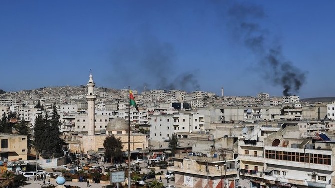 アフリーンはトルコの支援する民兵組織と米国の支援するシリア民主軍の間の激しい戦闘の舞台となってきた。（AFP）
