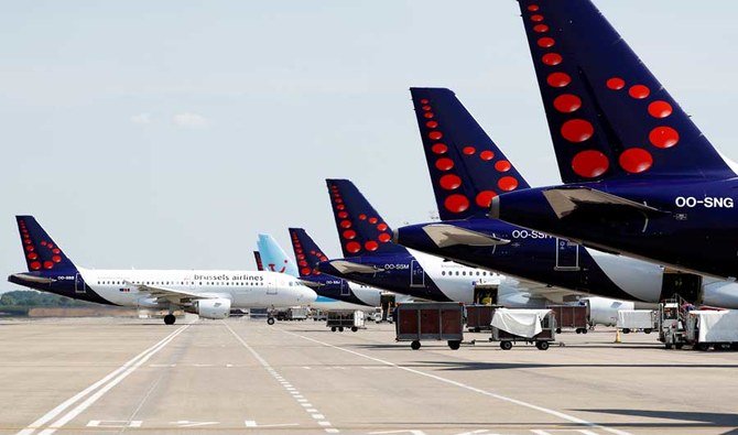 2018年7月27日、ベルギー、ブリュッセル近郊のザヴェンテム国際空港の駐機場に置かれたブリュッセル航空の航空機。(ロイター通信)
