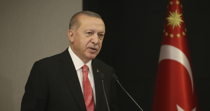 トルコのレジェップ・タイイップ・エルドアン大統領。(AP)