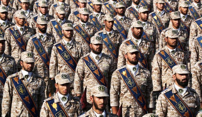 2019年9月22日、テヘランの軍隊記念日パレードで行進するイラン兵たち。(イラン大統領のウェブサイト/ロイター経由の資料)