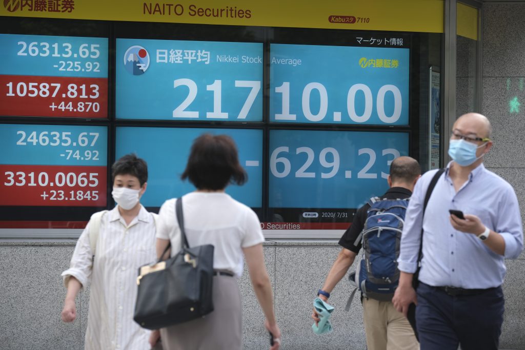 月曜日に、e-mini futuresとともに、日本の株価は上昇した (AFP)。