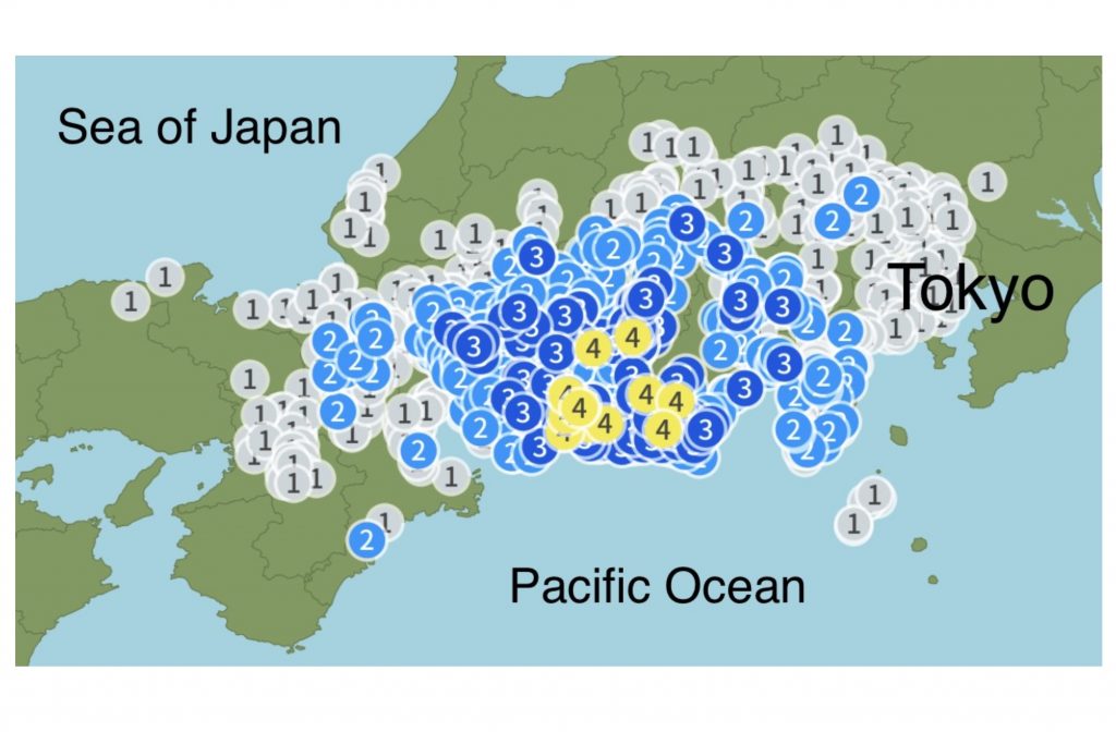 9月27日に観測された地震による津波や被害については報告されていないものの、新幹線は一時運転を停止した。（気象庁）