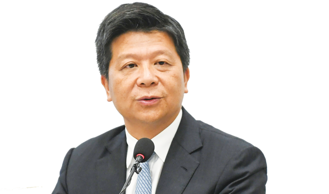 ファーウェイの輪番会長Guo Ping(郭平)氏。(AFP)