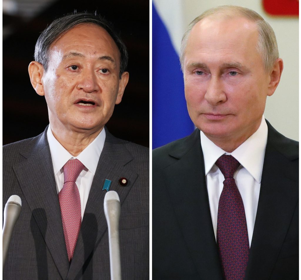 これに対し、プーチン氏は「安倍前首相との関係を高く評価しており、菅首相との間でも建設的に連携する用意がある。(AFP)