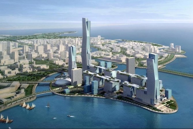 サウジアラビアのタブック州に建設が予定されているNEOMのイラスト。（Courtesy Neom.com）