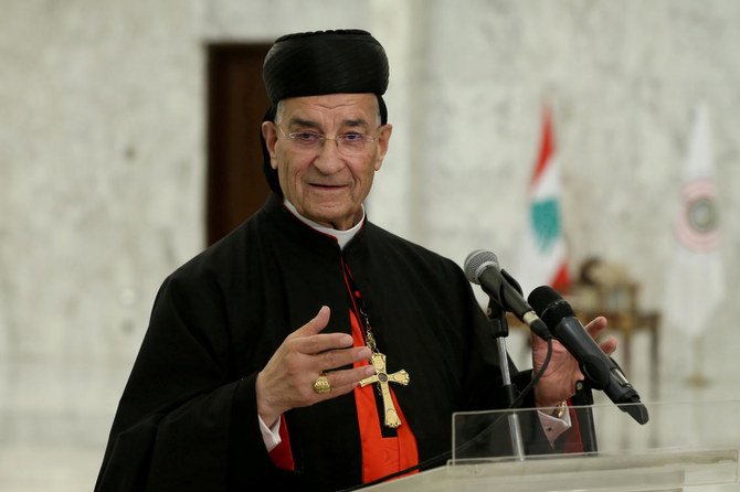 2o20年7月15日、レバノンのキリスト教のマロン派大主教ビハラ・ブートロス・アル・ライ氏がは、レバノン・バーブダの大統領府でレバノンのミシェル・アウン大統領と会談した後、発言した。（ファイル/ロイター）