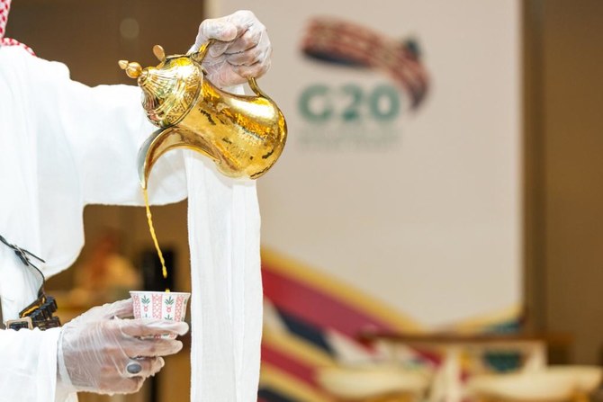 G20国際メディアセンターはサウジ王国全土から集められたすべてのアラビックコーヒーにブースを提供する。(AN フォト/バシル・サレフ)