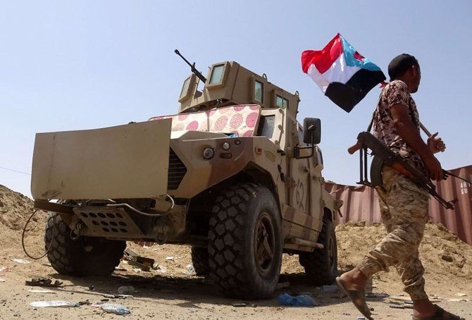 アビヤン州南部にあるイエメンの分離独立派南部暫定評議会（STC）の戦闘員。（AFP通信）