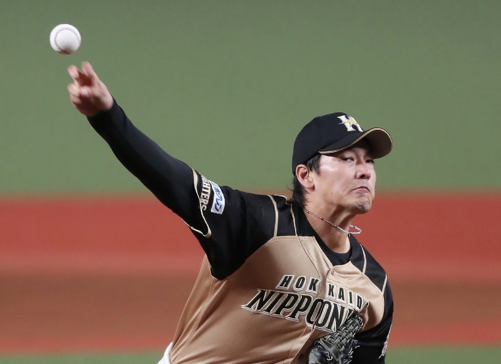 この右腕投手は、日本プロ野球の北海道日本ハムファイターズに6年間在籍していた。(AFP通信)