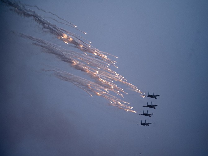 ロシアは一日を通して、アレッポ、ハマー、ラッカの地域を標的に攻撃を行った。（資料/AFP通信）