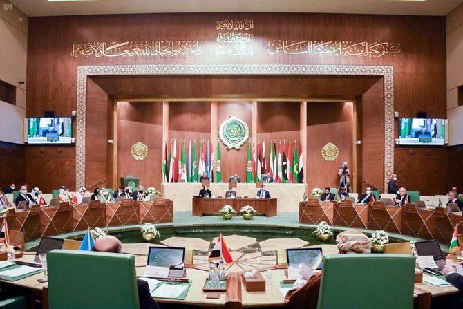 アラブ連盟の外相らは2021年2月8日（月）にカイロで緊急会合を開き、中東和平プロセスとアラブ民族の団結の維持について議論した。(SPA)