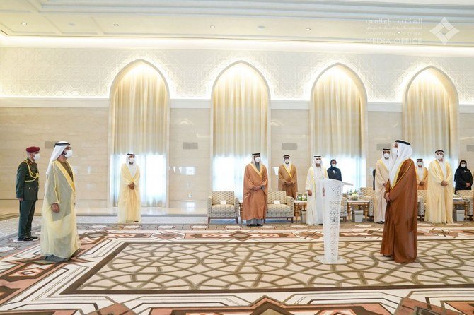 UAE副大統領であり、ドバイの首相であり、支配者でもあるムハンマド・ビン・ラーシドが2021年2月14日日曜日、アブダビで同国初の駐イスラエル大使ムハンマド・マフムード、アル・カジャを任命した。(WAM)