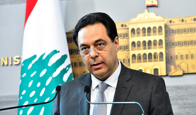 レバノンのハッサン・ディアブ暫定首相。(AFP通信)