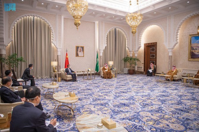 ムハンマド・ビン・サルマン・サウジアラビア皇太子、王毅外相とネオムにて会談。 (SPA)