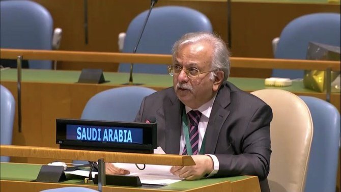 アブダラ・アル・ムアリミ氏は、第2回「国際良心デー」を祝う会合で講演を行った。(写真：サウジアラビア王国国連派遣団)