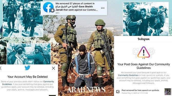 数百人のソーシャルメディアユーザーが、インスタグラムとフェイスブックがシェイク・ジャラーの暴力事件を報告するコンテンツやアカウントを削除していると非難している。