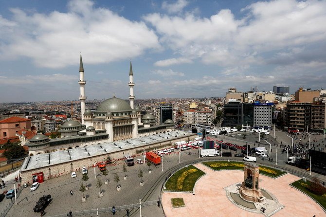 タクシム・モスクの建設は、トルコのタイイップ・エルドアン大統領が推進したプロジェクトで、2017年2月に始まった。（ロイター通信）