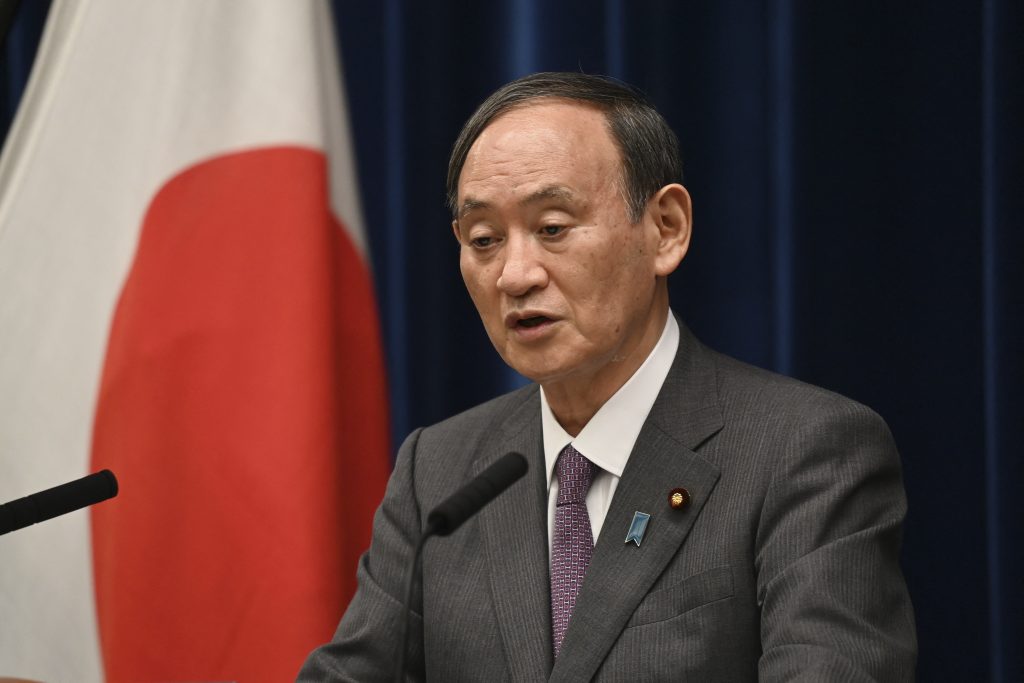 総裁選をめぐっては、首相が再選出馬の意向を表明。(AFP)