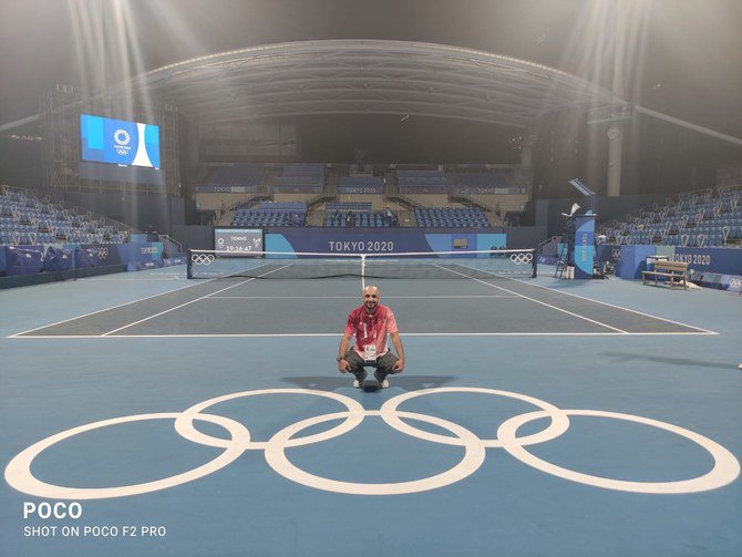 サウジアラビア人審判のジェシム・アカカー氏は東京2020大会のテニス競技で14試合の審判を務めた(提供)
