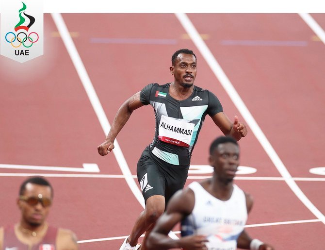 短距離走者のムハマド・アルハマディ選手は、UAEの5人の選手団で、東京2020を去る最後のメンバーとなった。(Twitter: @UAENOC)