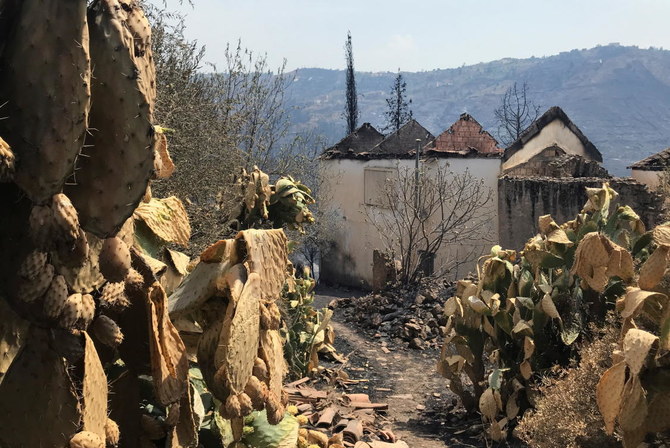 写真には、アルジェリアのエイト・シド・アリ村で月曜日に発生した山火事の焼け跡が写されている。アルジェリアの山火事はすべて鎮火したと救急サービスは水曜日に発表した。（ロイター）