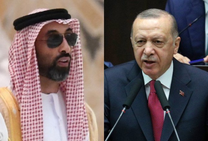 アラブ首長国連邦(UAE)のシェイク・タフヌーン・ビン・ザイド国家安全保障顧問は同国の代表団を率いてトルコのエルドアン大統領と会談した。(ファイル写真:AFP)