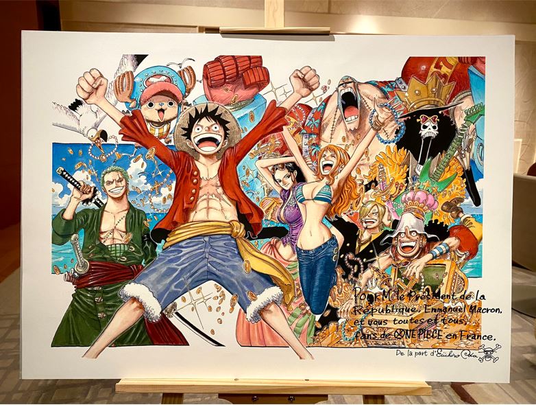 One Piece 作者 尾田栄一郎氏 仏大統領へ原画をプレゼント Arab News